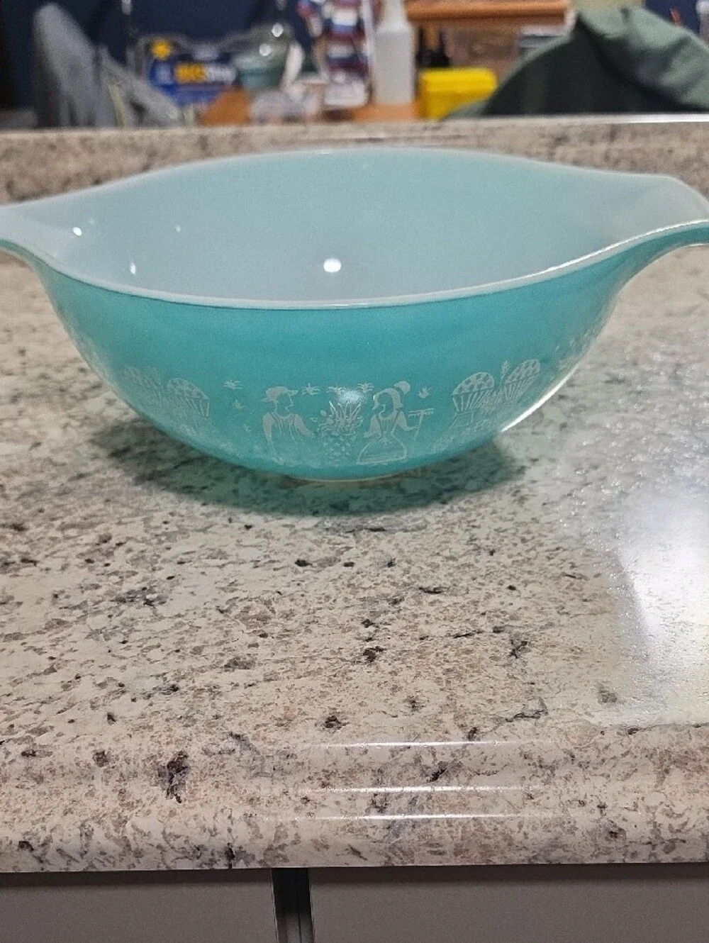 Pyrex Turquoise Amish Butterprint Mixing Bowl 444